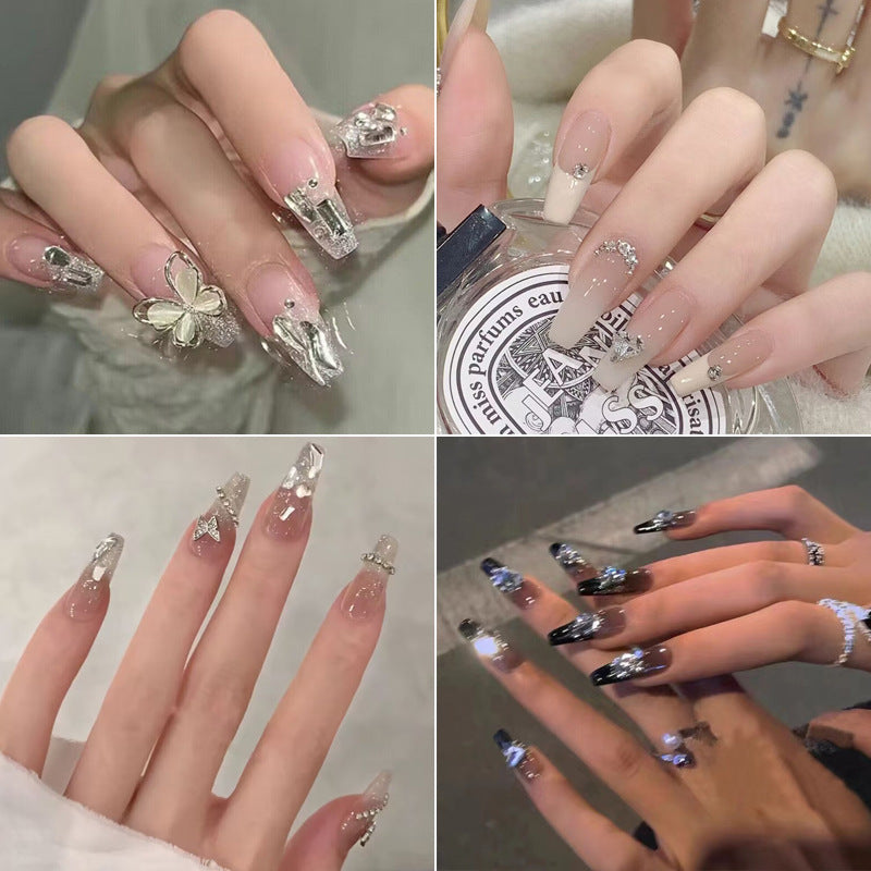 Blumeninspiriertes elegantes Nageldesign zum Aufkleben Brehn