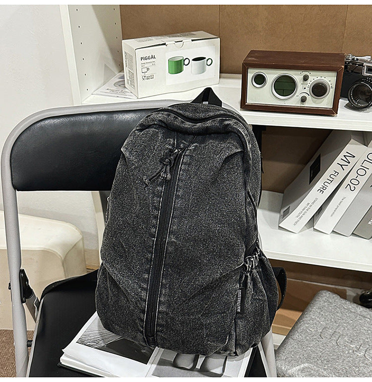 Denim-texturierten lässigen Schulrucksack