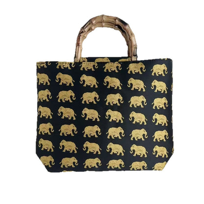 Stilvolle Baumwolltasche mit Bambusgriffen Brehn