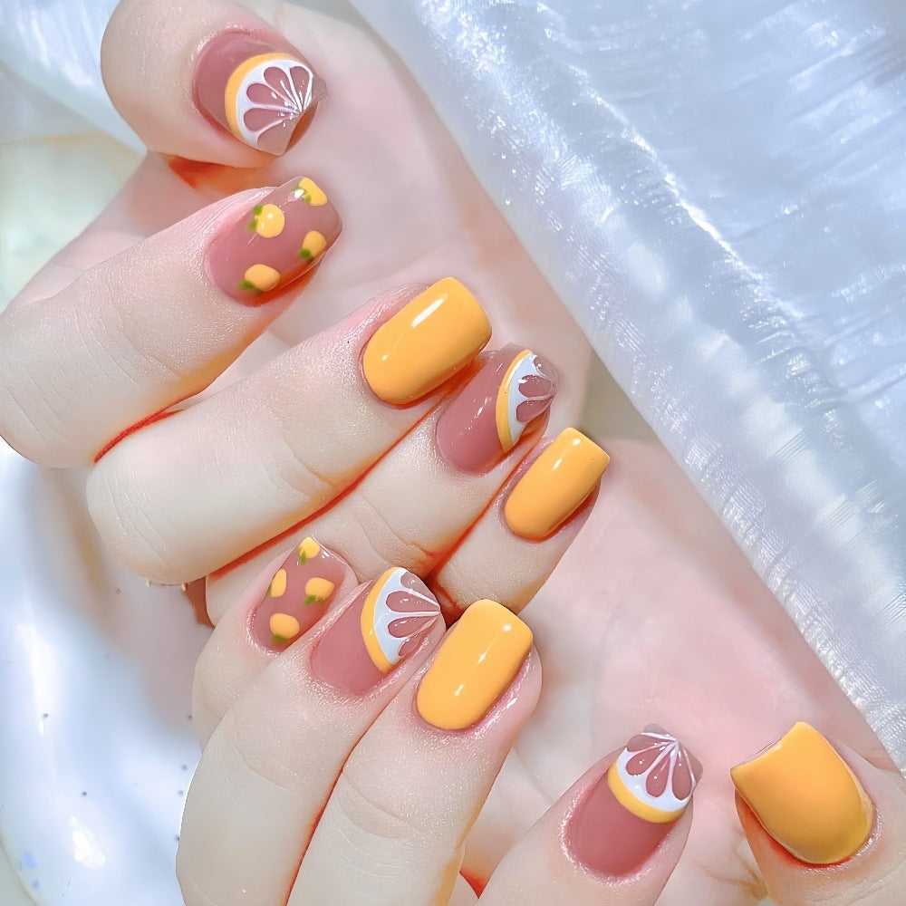 Kunstnagel Set mit fruchtigem Lemon-Design Brehn