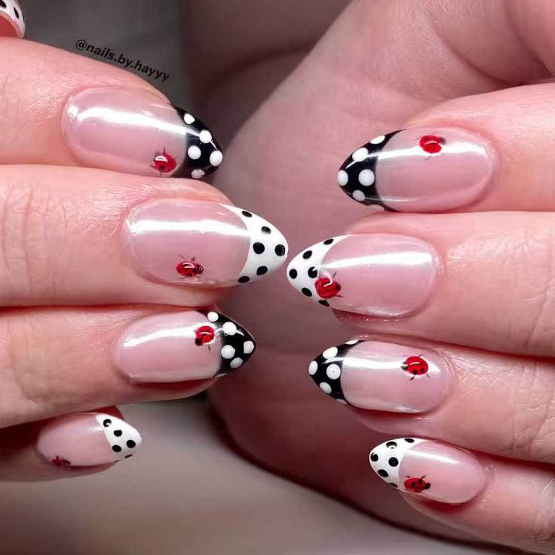 Kreatives Marienkäfer-Akzent-Nagelkunst-Set