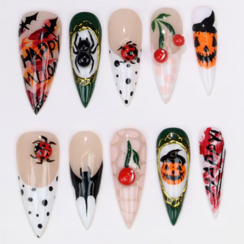 Künstlerisch tematisiertes Press-On Nagelset Brehn