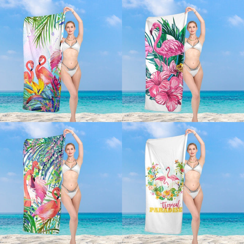 Premium Strandtuch mit lebhaftem Flamingo-Design Brehn
