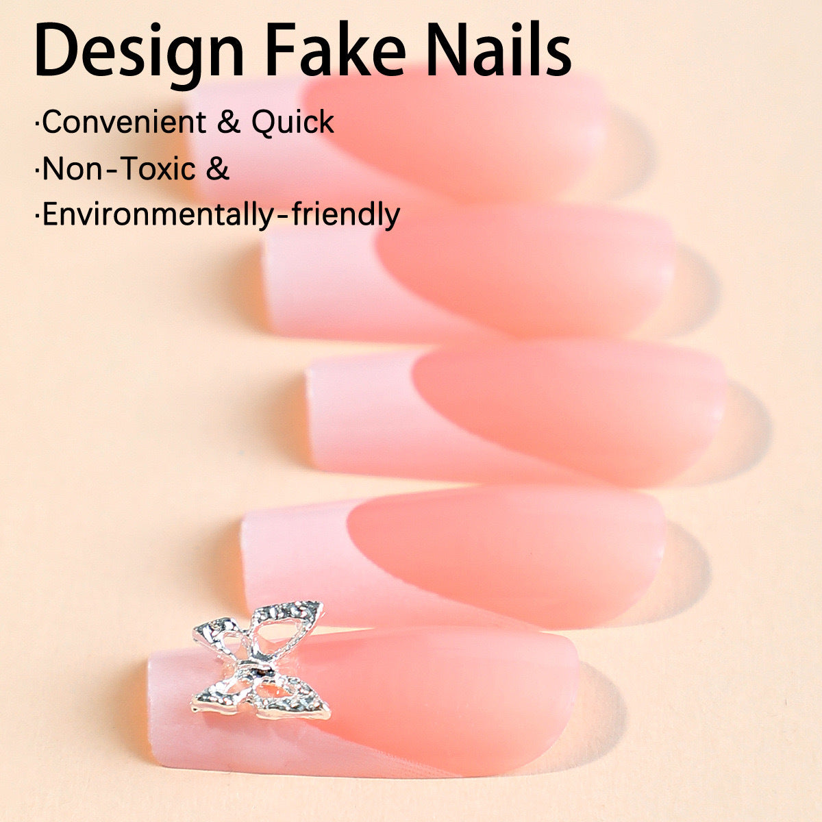 Kunstnagelset mit elegantem Hochglanz-Finish und kreativen Akzenten Brehn