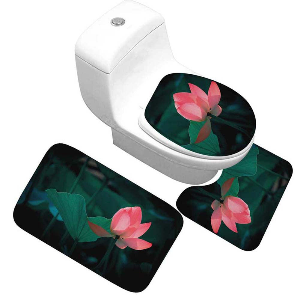 Blumenmuster Toilettenteppich Set