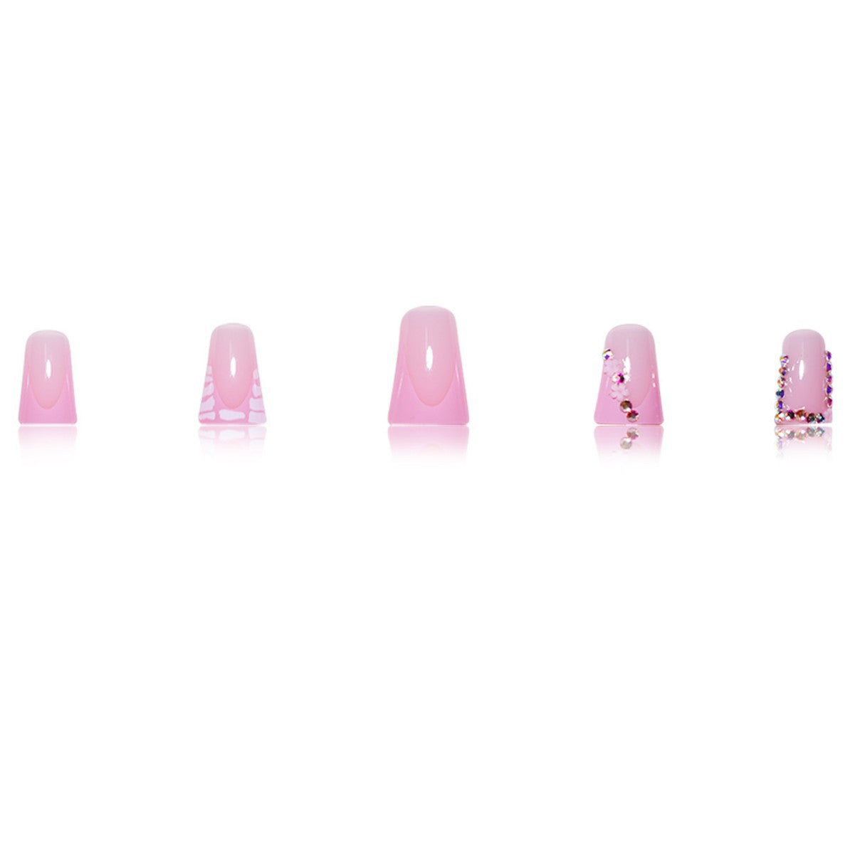 Glamouröse Acryl Press-On Nagelverlängerungen mit dekorativen Strasssteinen Brehn