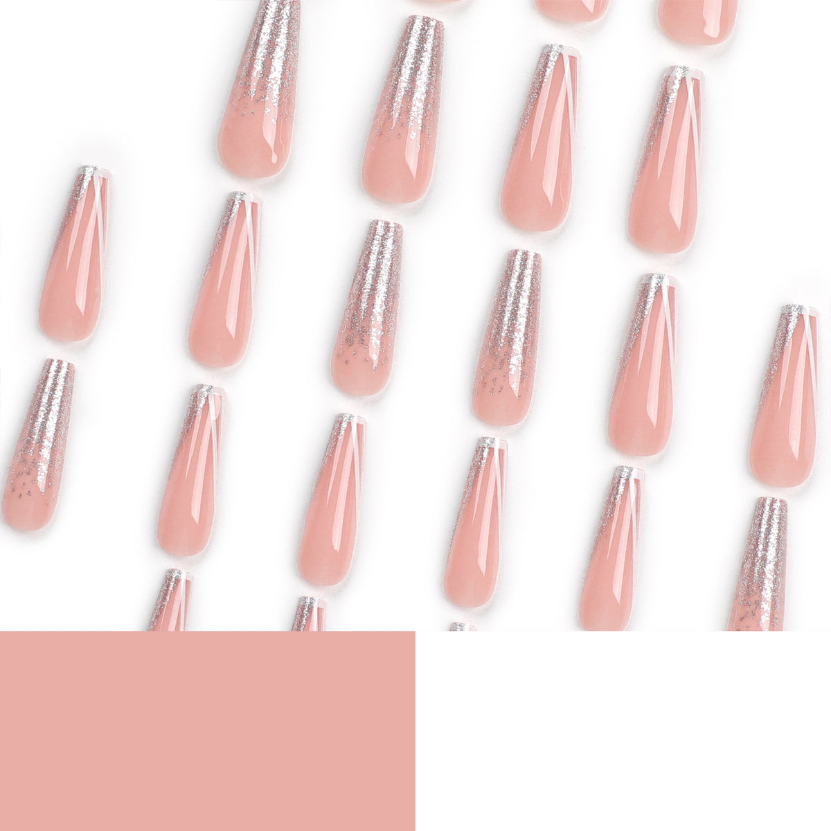 Kunstvolle Stiletto-Nägel mit Glitzer- und French-Spitze Brehn