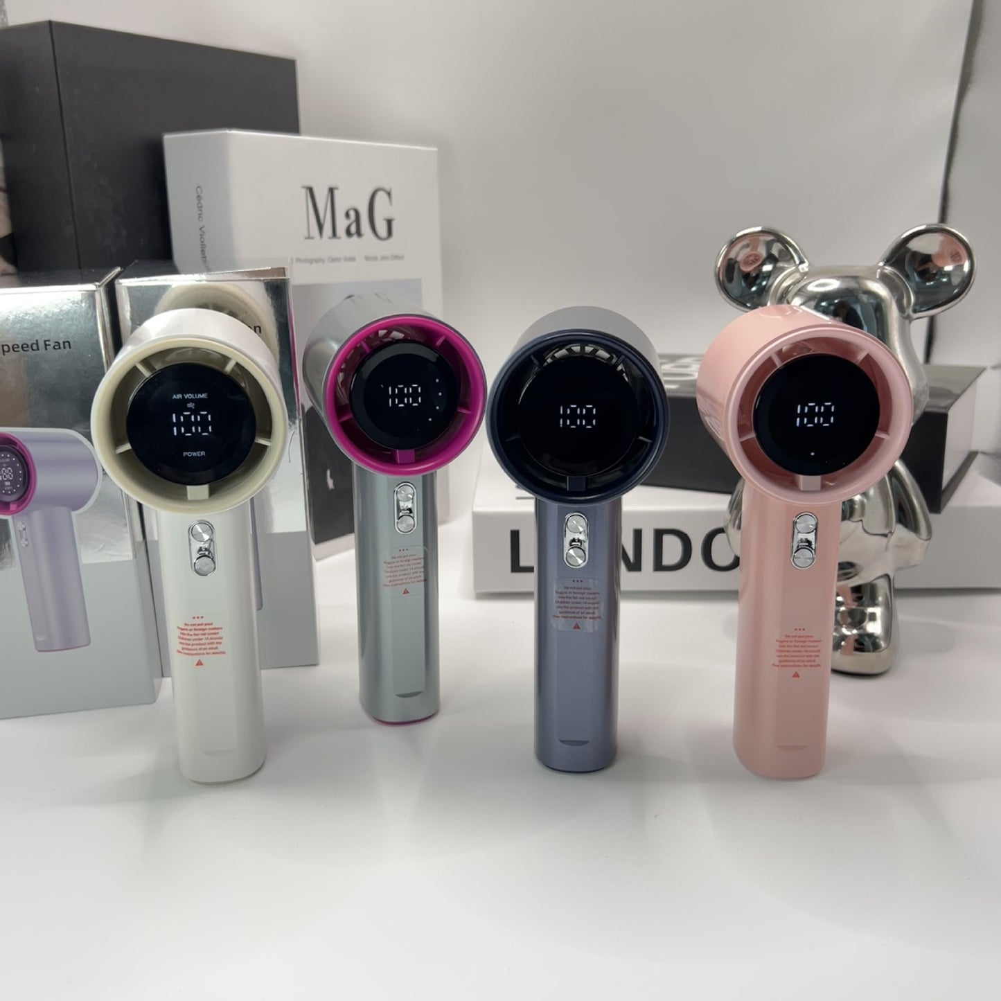 Damen Handlicher USB-Lüfter mit Temperaturanzeige Brehn