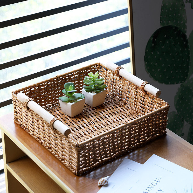 Unisex Praktischer Aufbewahrungskorb mit Holzgriffen Brehn
