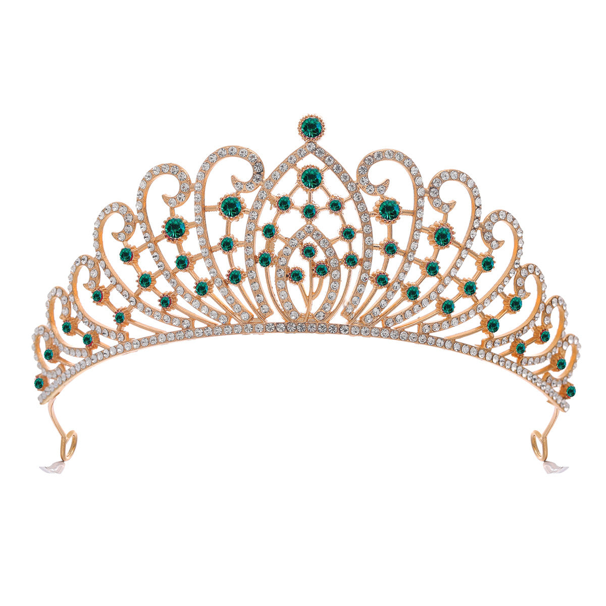 Damen Elegante Strass-Tiara mit floralen Details Brehn