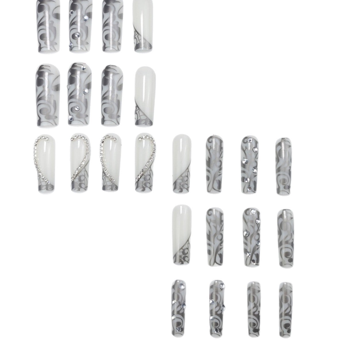 Rhinestone & Elegantes Design Press-On Nägel Brehn