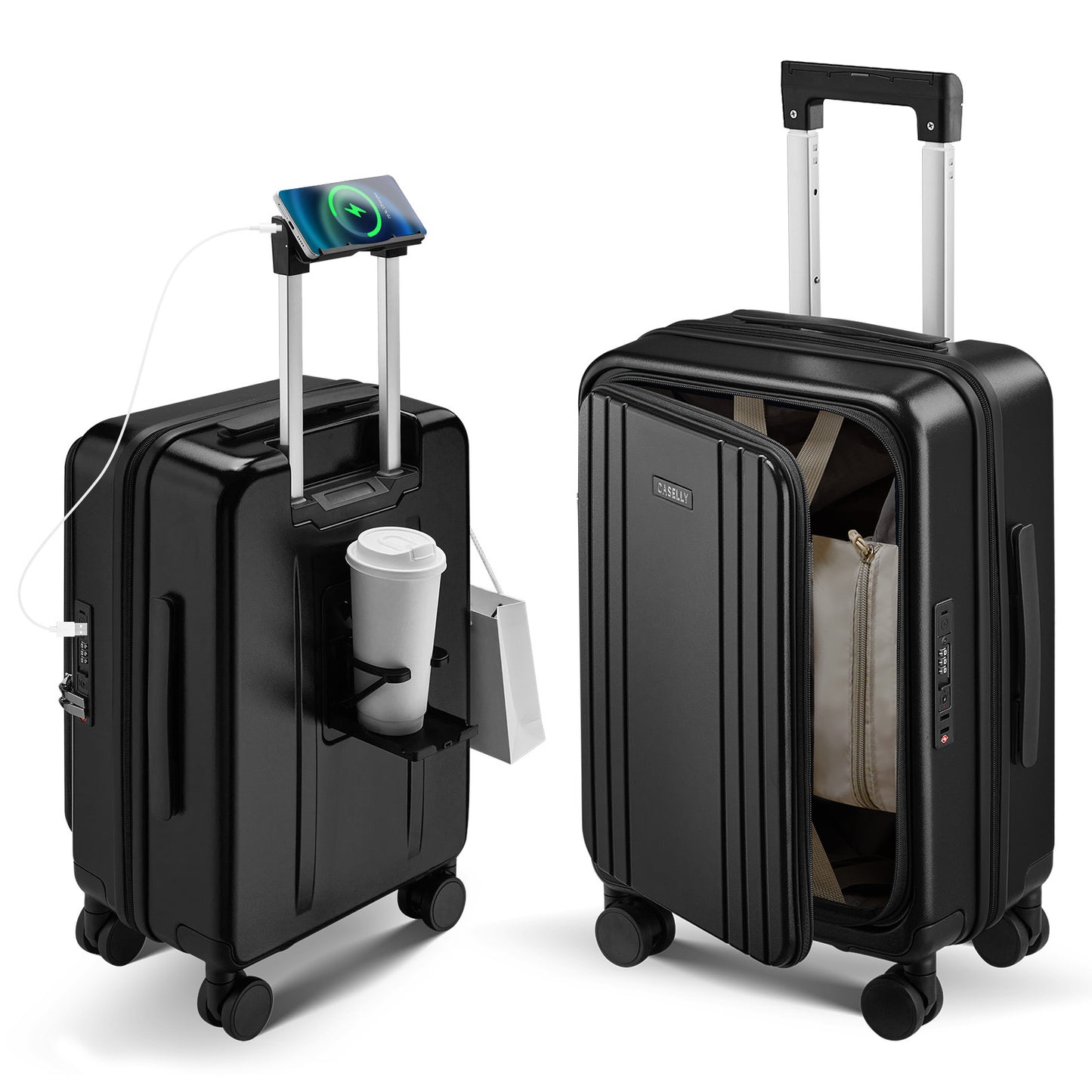 Unisex Smart Hartschalen-Trolley-Koffer Brehn