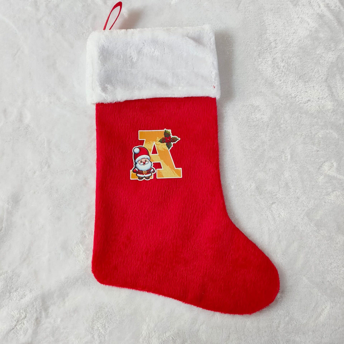 Festlicher Weihnachtsstrumpf mit personalisierbarem Motiv