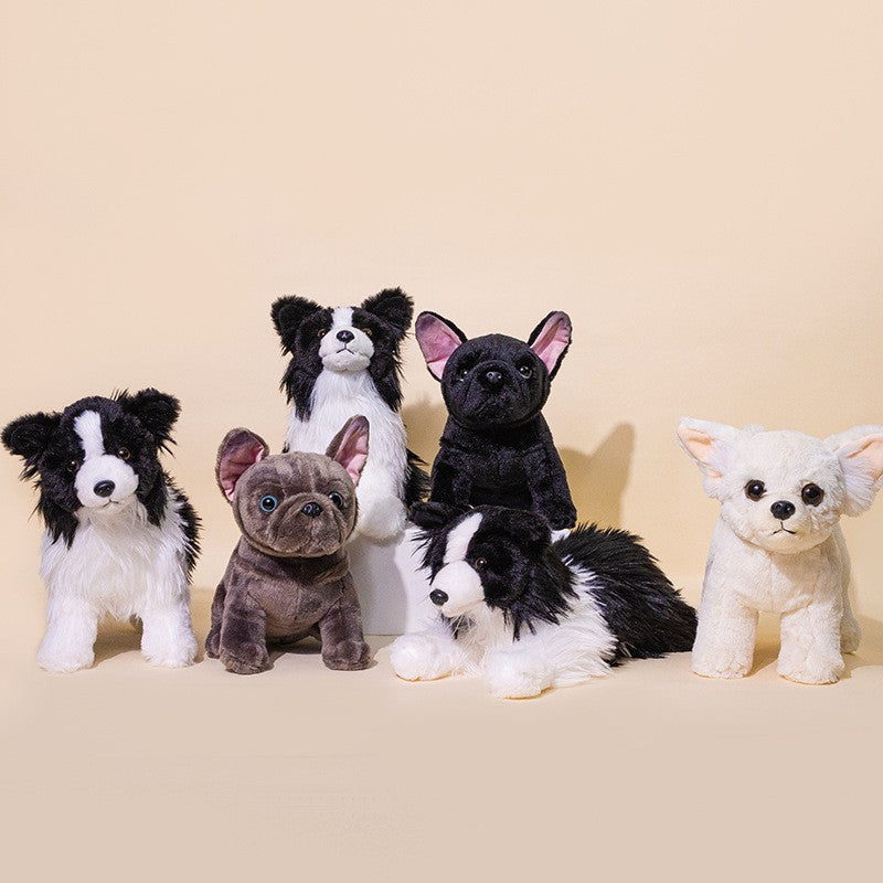 Realistisches Border Collie Weiches Plüschtier mit Flauschigem Langhaar Brehn