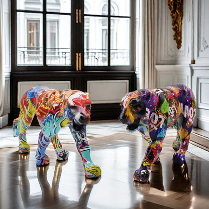 Dekorative Leopardenfigur aus Kunstharz Brehn