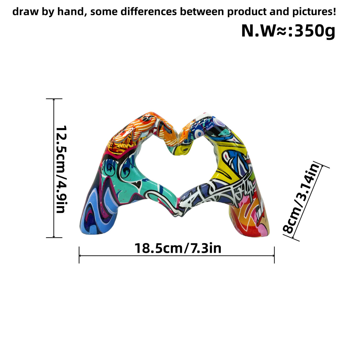 Stylische Hand-Skulpturen mit buntem Design Brehn