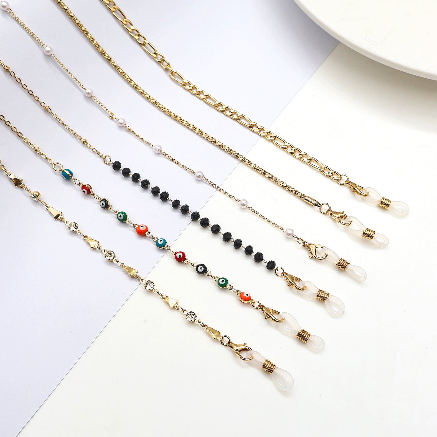 Elegante Kristall Brillen Kette Brehn