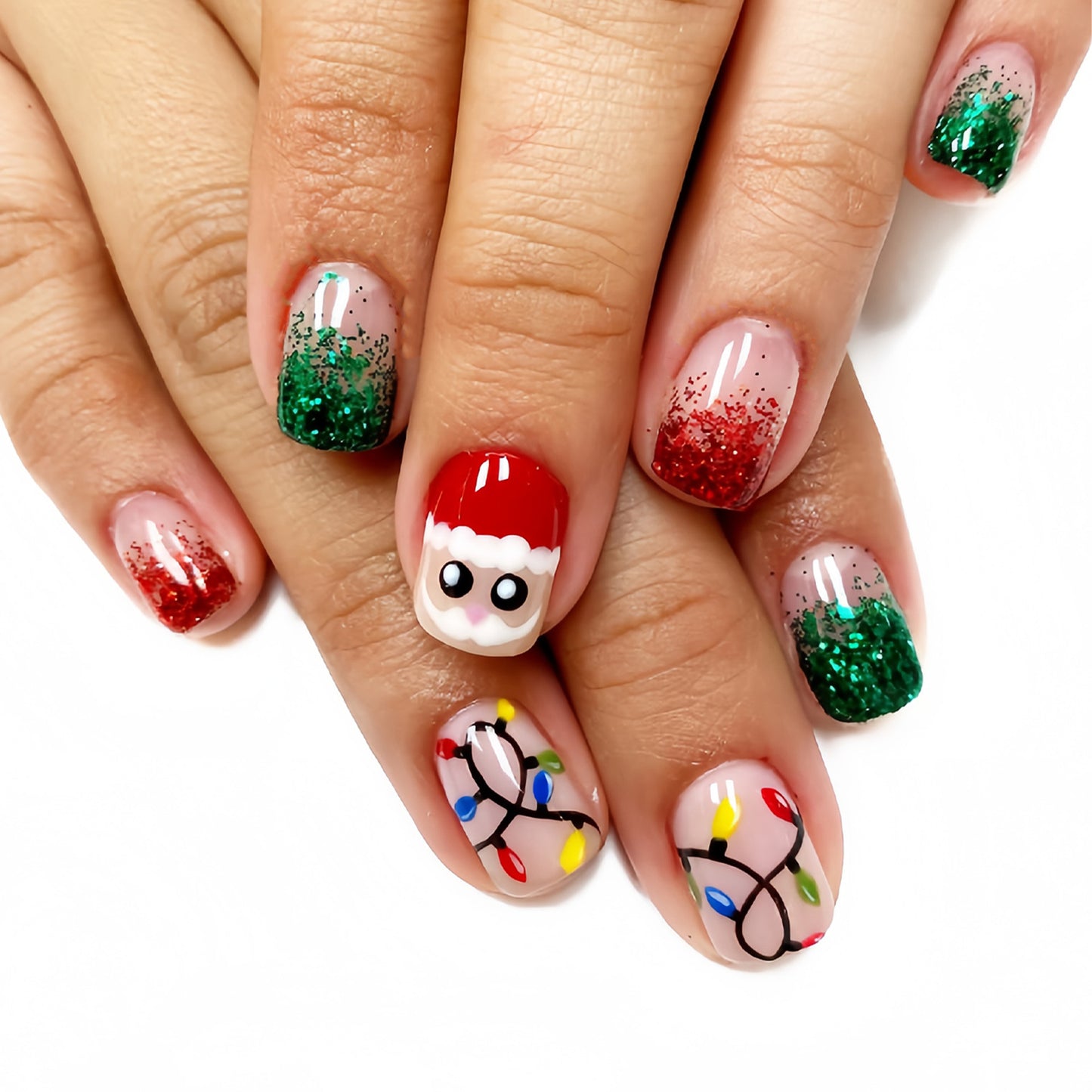 Festliches, urlaubs inspiriertes Press-On Nagelkunst-Set Brehn