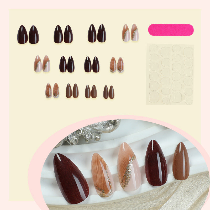Press-On Nagelkunst-Set mit elegantem Marmor- und Glitzerakzenten Brehn