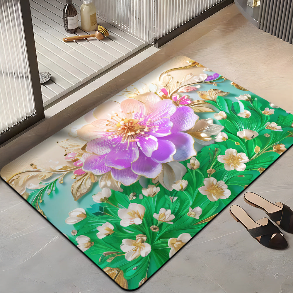 Blumenmuster-Plüsch-Badmatte Brehn