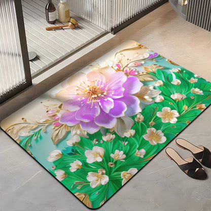 Blumenmuster-Plüsch-Badmatte Brehn