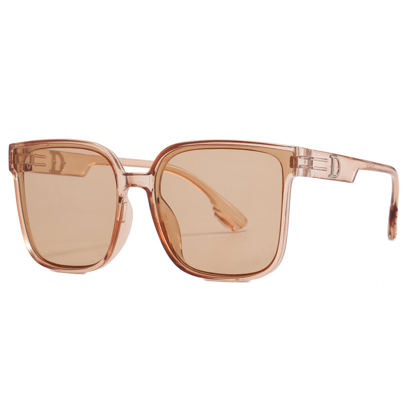 Damen stylische quadratische Sonnenbrille mit transparentem Rahmen Brehn