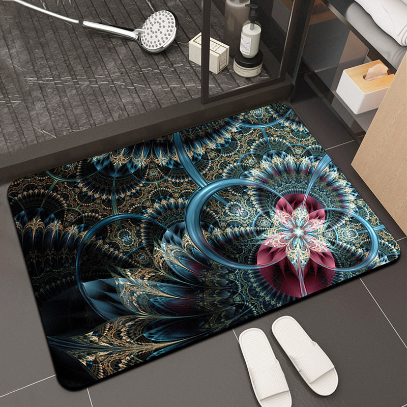 Floral Design Memory Foam Badteppich Brehn