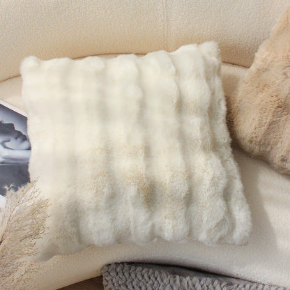 Quadratisches Zierkissen mit erhabenem Blatt‑Tufting und Quasten Brehn