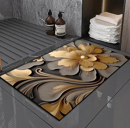 3D Floral Design Badmatte Brehn