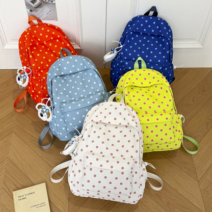 Verspielt gepunkteter Rucksack