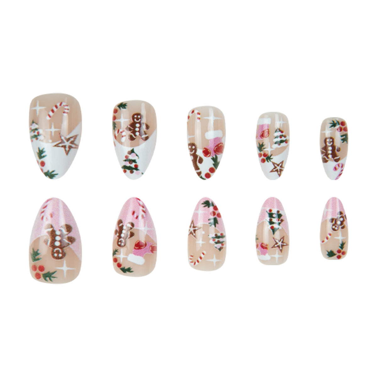Festliche Lebkuchen-Themen Stiletto Nagelkunst Brehn