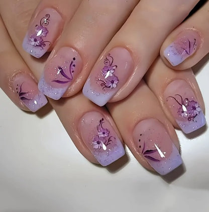 Elegante Blumendesign Acryl-Nagelkunst-Verstärkungen Brehn