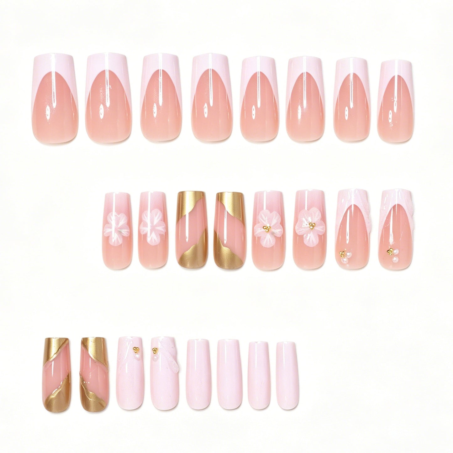Deluxe Floral Acryl Nagelkunst Set Brehn