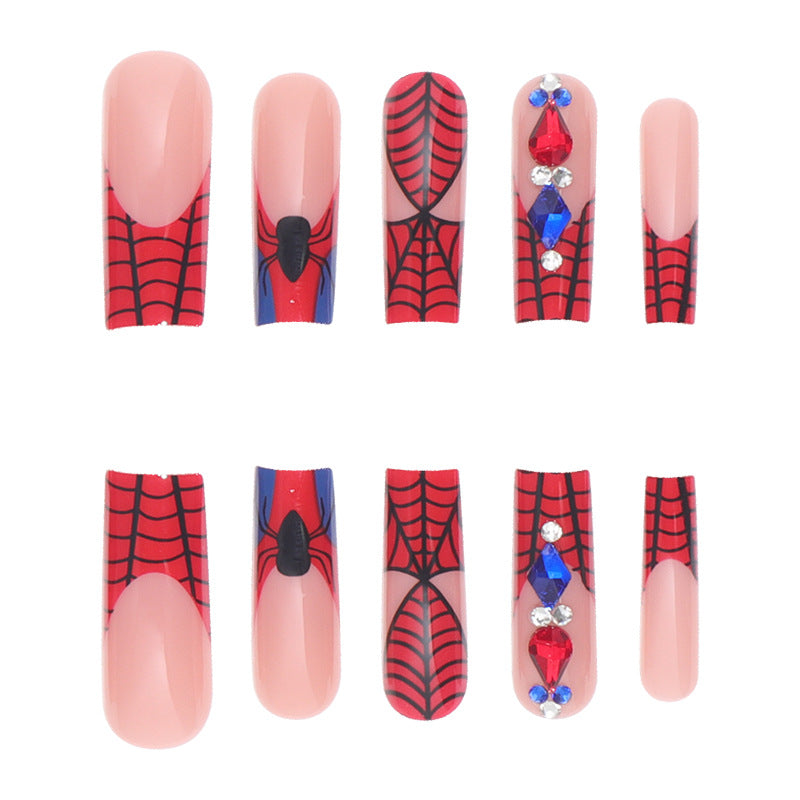 Spider-Man inspirierte Druck-on-Nagelkunst Brehn