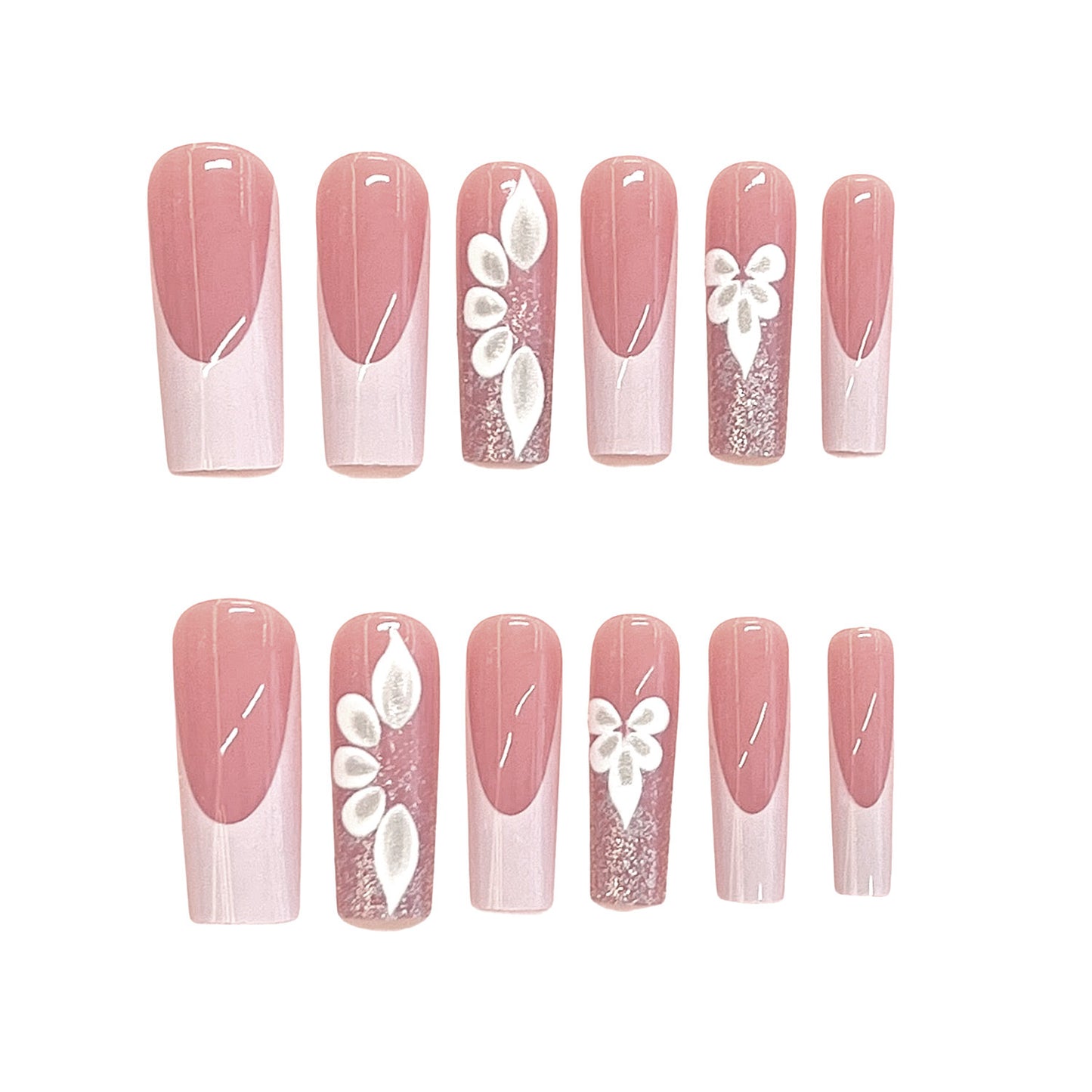 Elegante Blumen Design Druck-Nägel Brehn
