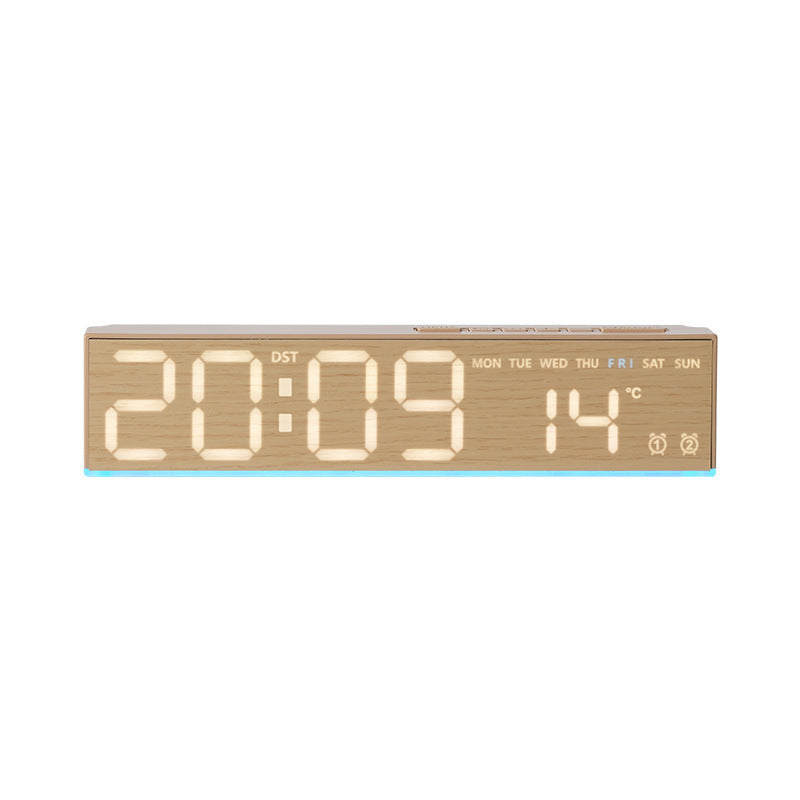 Digitaler Wecker mit Holzoptik und Temperaturanzeige Brehn