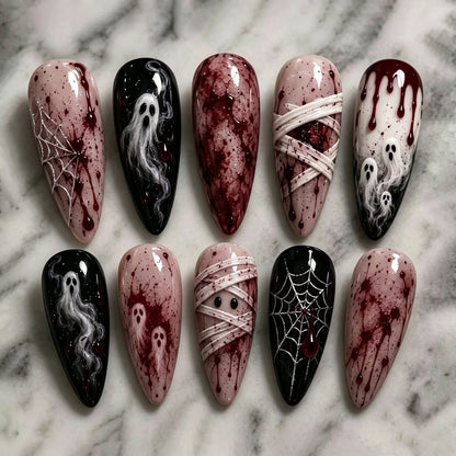 Künstlerische Halloween-Themen Press-On Nagelkunst Brehn 1790636345