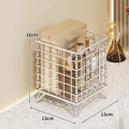 Quadratischer Metalldraht-Waschtisch-Organizer mit erhöhten Beinen