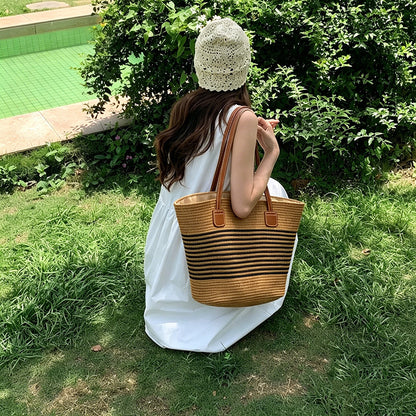 Gewebte Strohtasche Strandtasche