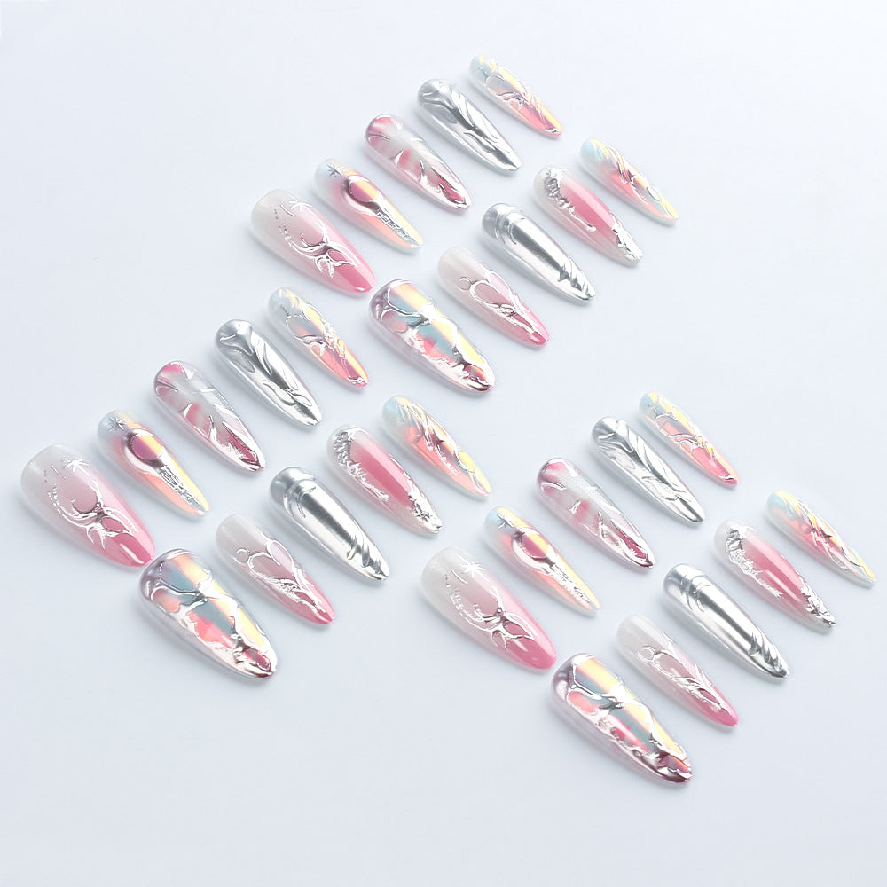 Künstlerisches Metallic Nagelkunst Design Brehn