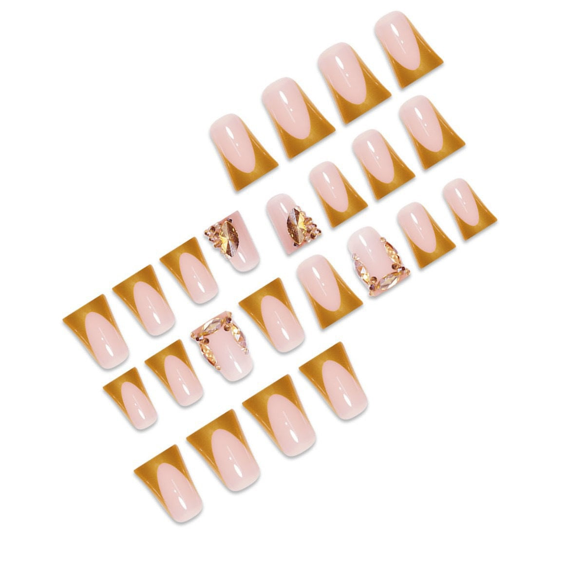 Luxus Acryl Nagelverstärkungen mit goldenen Akzenten Brehn