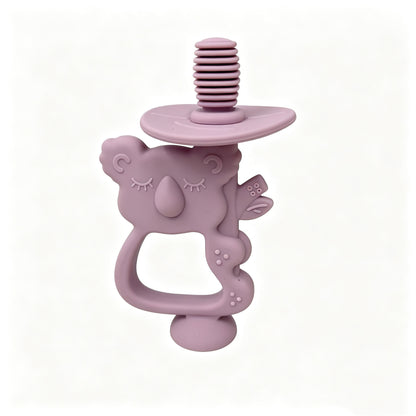 Silikon Koala Beißring Schnuller mit ergonomischem Griff und Sicherheits-Schraubanschluss