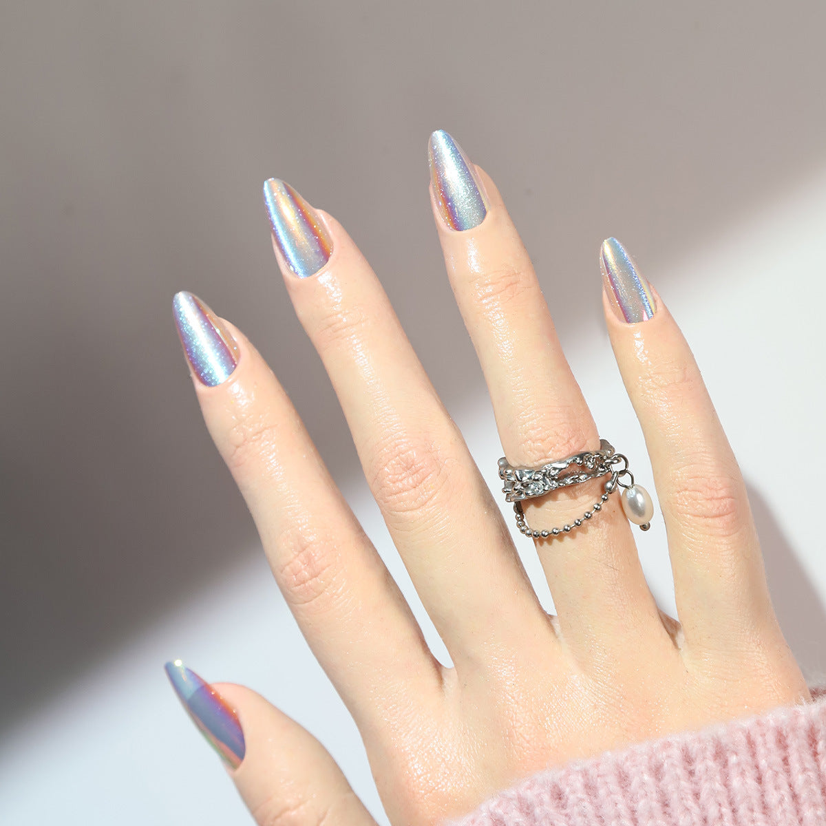 Iridescent Stiletto Nagelkunst Set Brehn