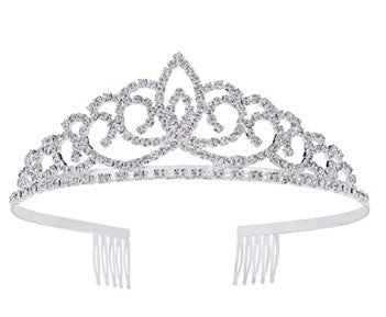 Damen Elegante Strass-Tiara mit floralem Design Brehn