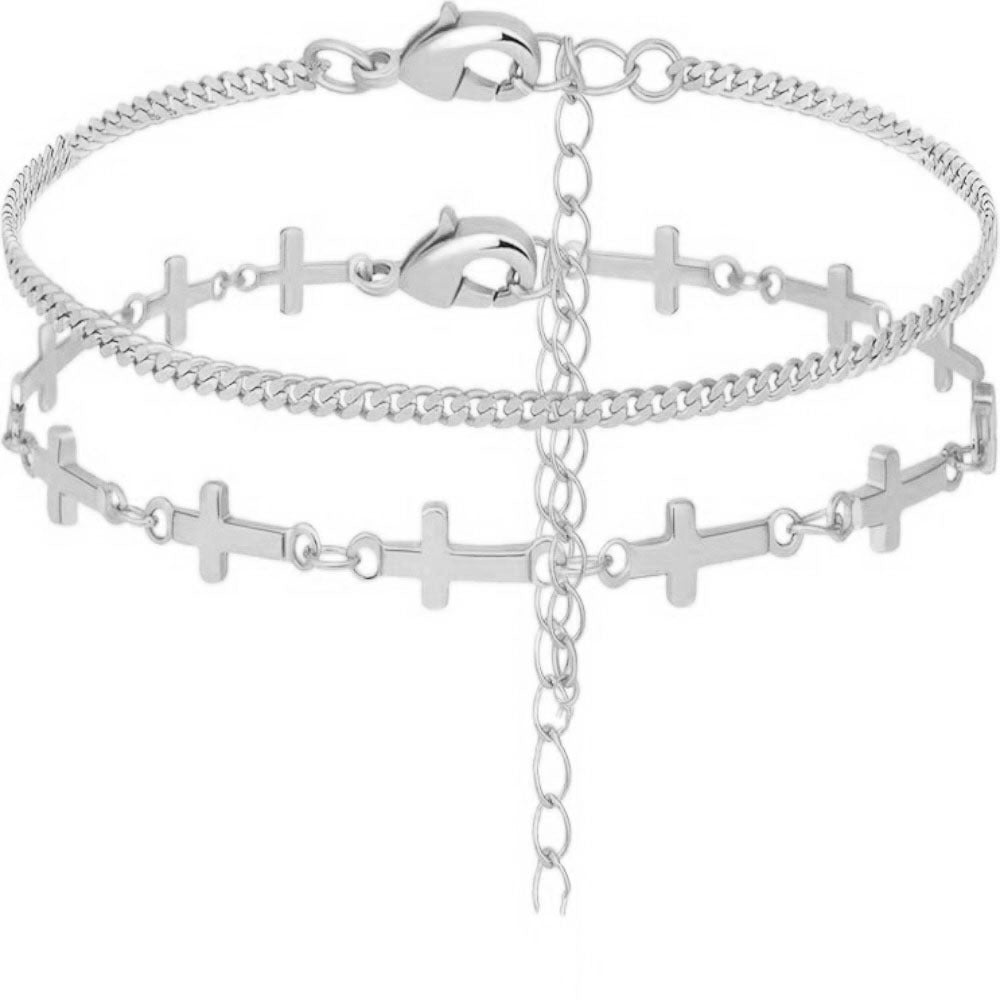 Gestapelte Kreuz Charm Armband Brehn