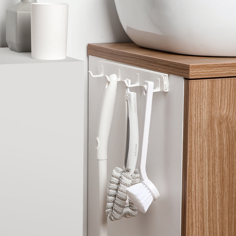 Wandhakenleiste mit mehreren abgerundeten Haken und selbstklebender Rückseite