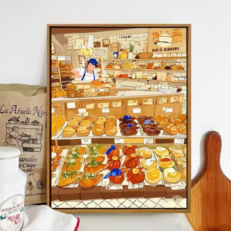 Bäckerei-Themen Illustrierte Wandkunst Brehn