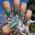 Glitzernde Acryl-Stiletto-Press-On-Nägel Brehn