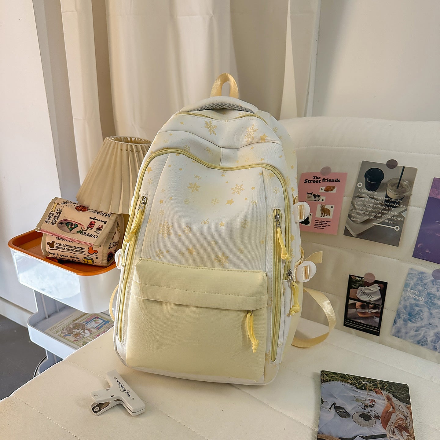 Rucksack mit Elegantem, Floralem Design und Vielen Fächern Brehn