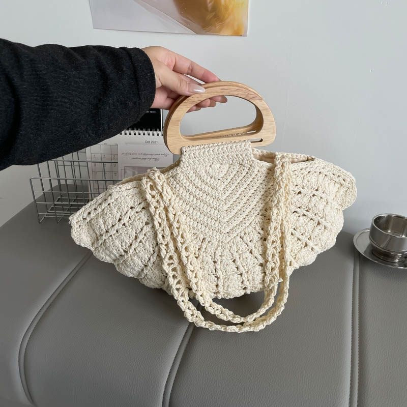 Handtasche mit Einzigartiger Holzgriff-Design Brehn